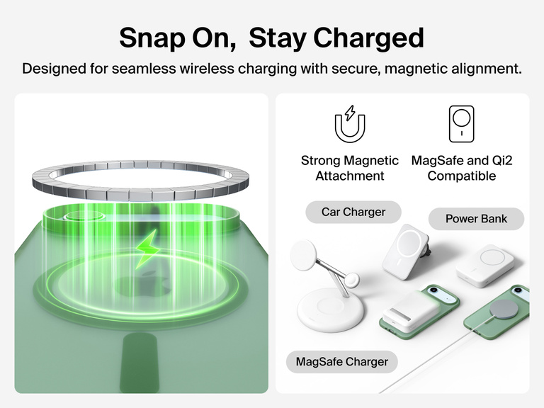 Close-up of Belkin SheerForce Grip Series Case for iPhone 17 with textured edges for secure, comfortable handling.