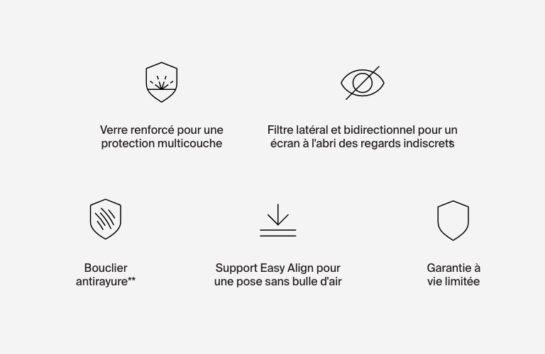 Protection d'écran antimicrobienne TemperedGlass Privacy pour iPhone 15 / iPhone 14 / iPhone 13 / iPhone 12 (tous modèles)