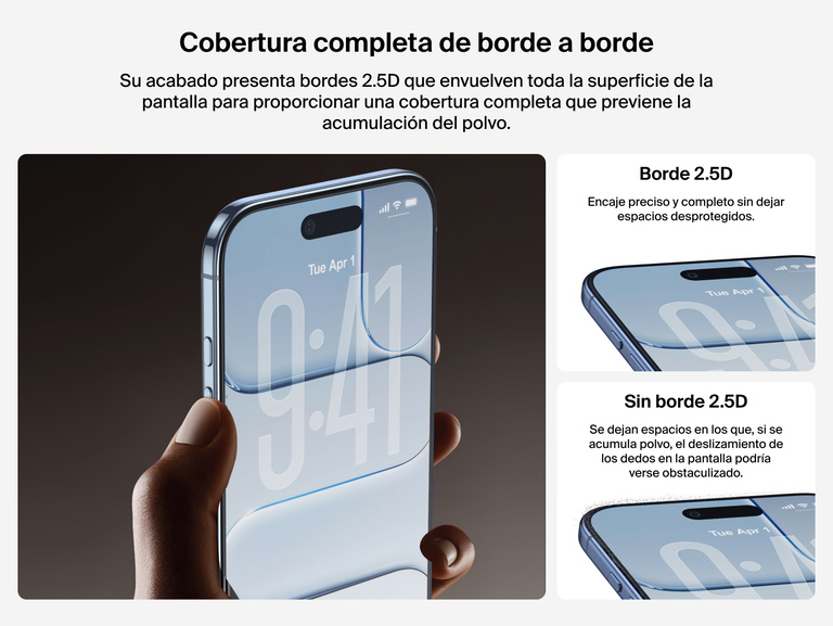 El protector de pantalla ScreenForce InvisiGlass de Belkin ofrece una efectiva y precisa cobertura borde a borde 2.5D que evita la acumulaci&oacute;n del polvo.