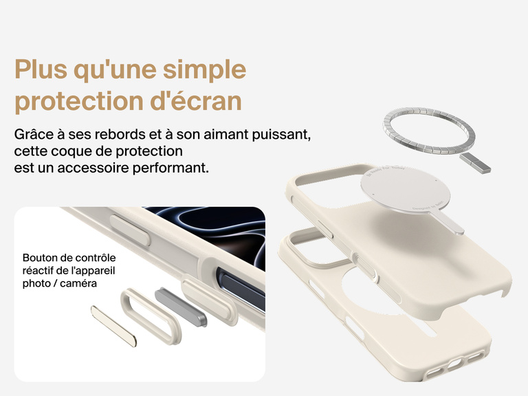 Coque de protection Belkin ScreenForce Protect Series pour iPhone 17 compatible MagSafe et Qi2 pour une fixation magn&eacute;tique s&eacute;curis&eacute;e sur les chargeurs et accessoires.