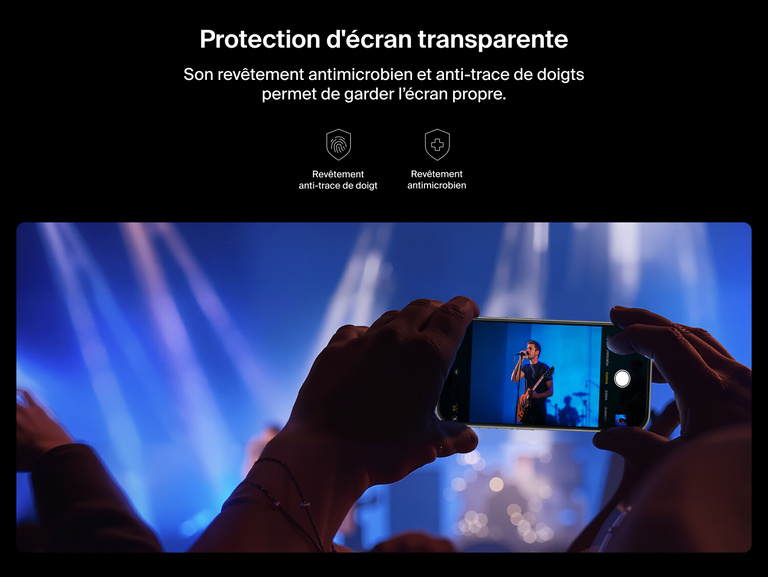 Belkin ScreenForce UltraGlass 2 Screen Protector with anti-fingerprint coating and antimicrobial treatment for crystal clear viewing.