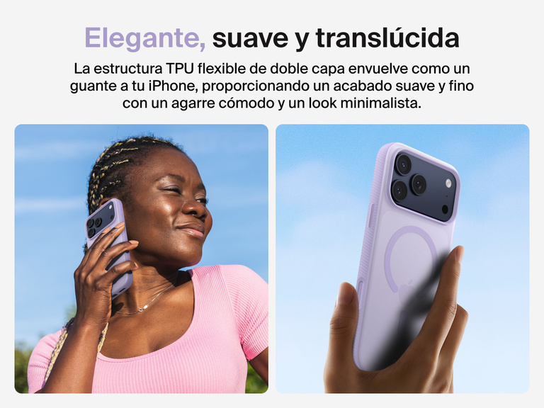 Belkin SheerForce Grip Series Case for iPhone 17 with slim translucent design and soft-touch finish for a comfortable grip.