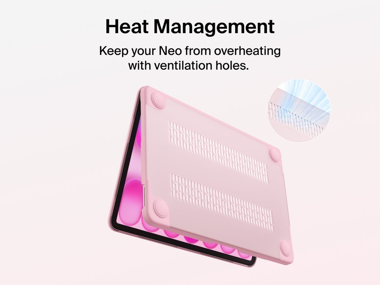 Heat Management: ventilation holes keep your MacBook Neo from overheating