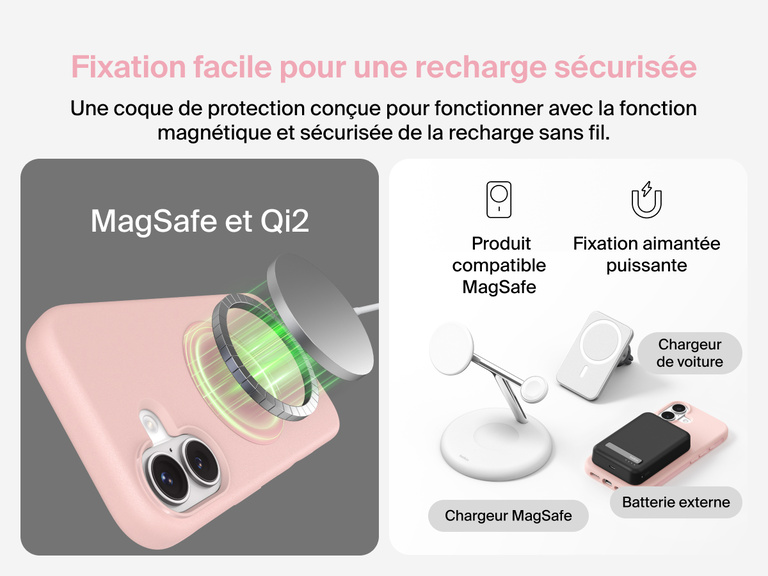 Coque de protection Belkin ScreenForce Protect Series pour iPhone 17 avec rebords protégeant l'écran et les objectifs, conçue pour une recharge sans fil magnétique fluide.