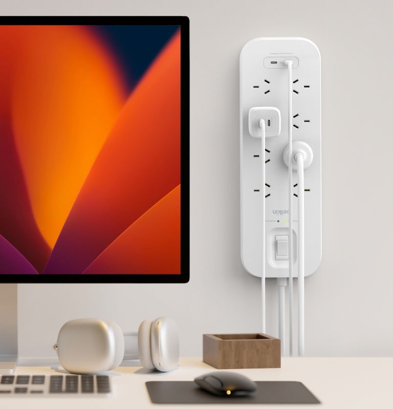 8-Outlet Surge Protector with Dual USB-C 30W Power Strip for Home, Office, Travel, Computer Desktop, Laptop, Entertainment Systems, Appliances  