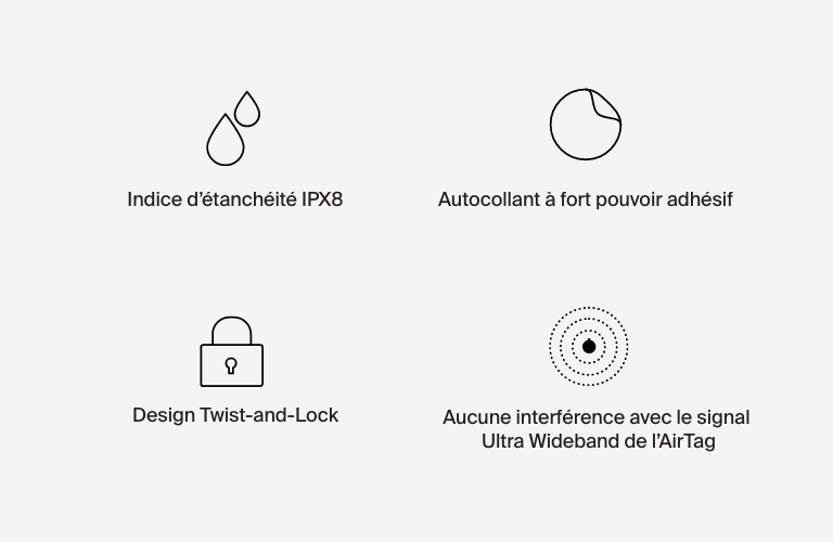 Anneau de protection étanche avec autocollant pour AirTag