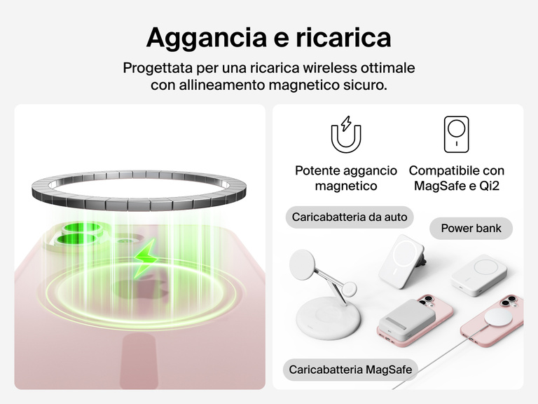 Close-up of Belkin SheerForce Grip Series Case for iPhone 17 with textured edges for secure, comfortable handling.