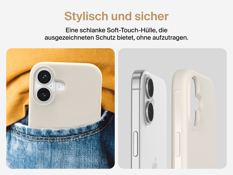 Belkin H&uuml;lle der SheerForce Protect Serie f&uuml;r iPhone 17 mit ber&uuml;hrungsempfindlicher Kamerataste und mehreren Schichten f&uuml;r magnetische Pr&auml;zision und robusten Schutz.