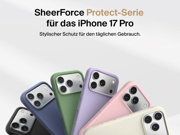 Belkin H&uuml;lle der SheerForce Protect Serie f&uuml;r das iPhone 17, die schlanken aber strapazierf&auml;higen Ger&auml;teschutz f&uuml;r den Alltag bietet.