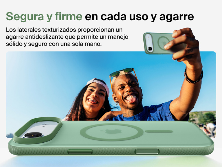 Belkin SheerForce Grip Series Case for iPhone 17 with military-grade drop protection and textured non-slip grip.