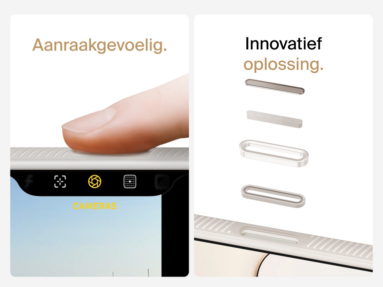 Belkin SheerForce Grip Series Case for iPhone 17 with MagSafe ring, raised edges, and floating tinted buttons for precision protection.