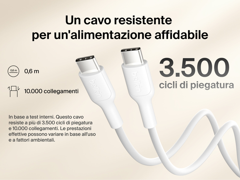 Slim Magnetic Power Bank 10K with Qi2 USB-C cable close-up showing durable connectors and bend resistance details