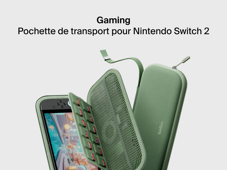 Image d'un socle de recharge 3-en-1 aimanté et compacte Belkin BoostCharge rechargeant un iPhone, une Apple Watch et des AirPods avec la recharge sans fil rapide Qi2.