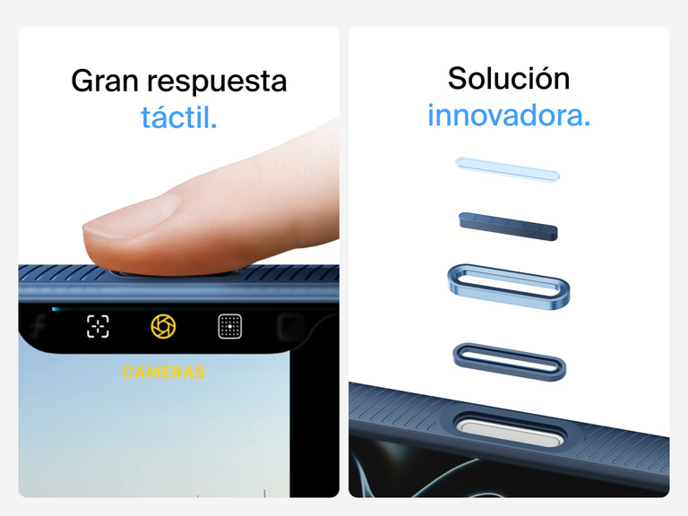 Belkin SheerForce Grip Series Case for iPhone 17 with MagSafe ring, raised edges, and floating tinted buttons for precision protection.