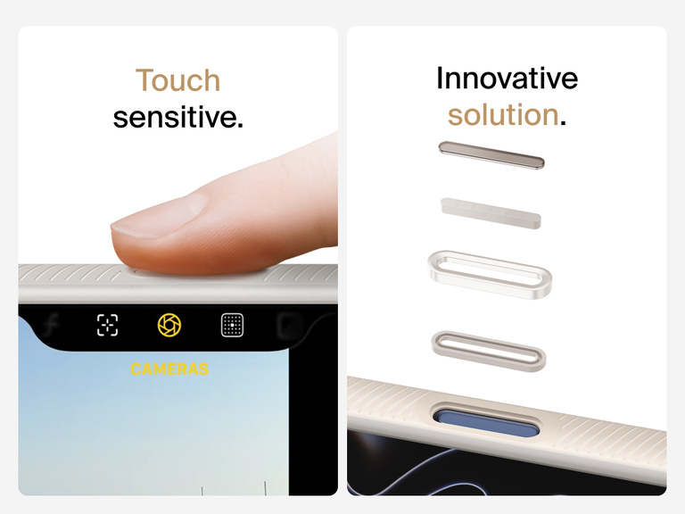 Belkin SheerForce Grip Series Case for iPhone 17 with MagSafe ring, raised edges, and floating tinted buttons for precision protection.