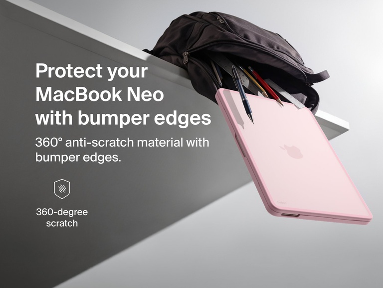 Protect your MacBook Neo with bumper edges and 360&not;&infin; anti-scratch material