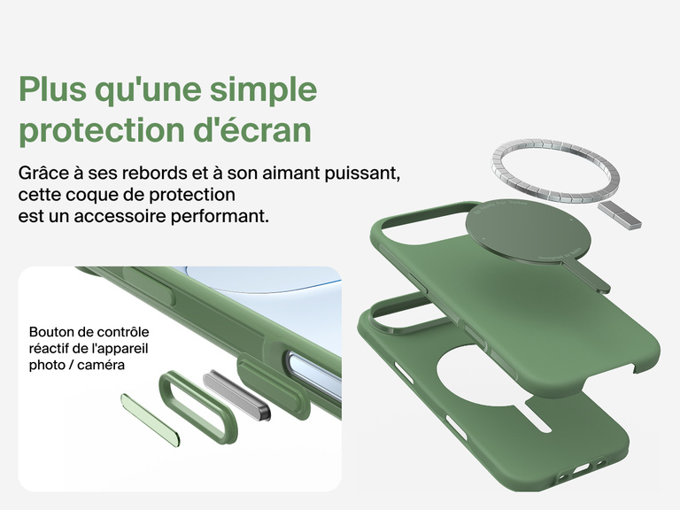Coque de protection Belkin ScreenForce Protect Series pour iPhone 17 compatible MagSafe et Qi2 pour une fixation magn&eacute;tique s&eacute;curis&eacute;e sur les chargeurs et accessoires.