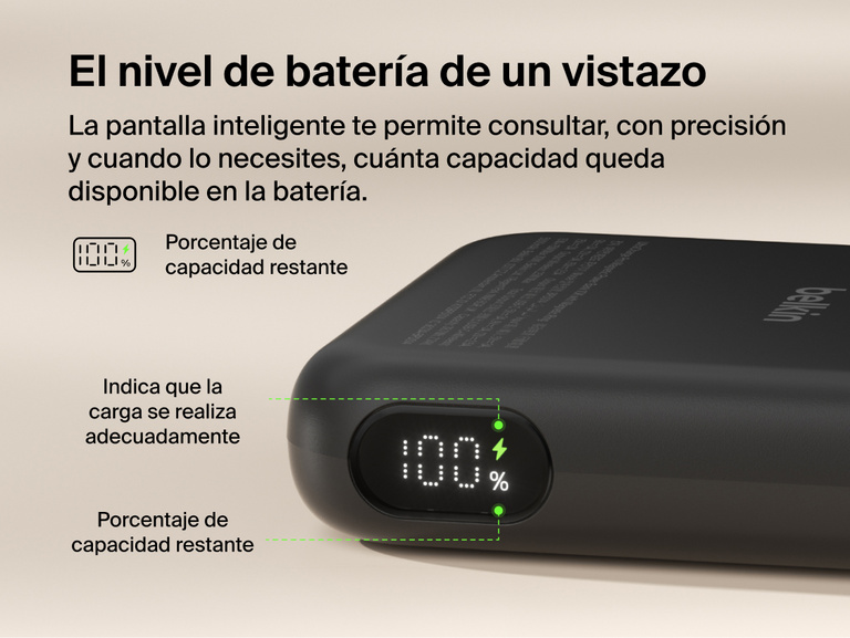 Belkin UltraCharge Pro Power Bank 10K with magnetic ring shown with accessory attachment support and an integrated kickstand for secure mounting and hands-free phone viewing.