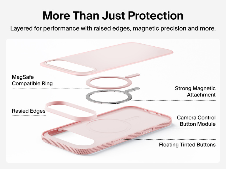 Belkin SheerForce Grip Series Case for iPhone 17 supports MagSafe and Qi2 wireless charging with strong magnetic alignment.