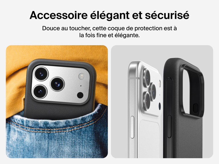 Coque de protection Belkin ScreenForce Protect&nbsp;Series pour iPhone&nbsp;17 avec bouton de contr&ocirc;le r&eacute;actif pour l'appareil photo et design en couches pour une protection durable, pr&eacute;cise et magn&eacute;tique.