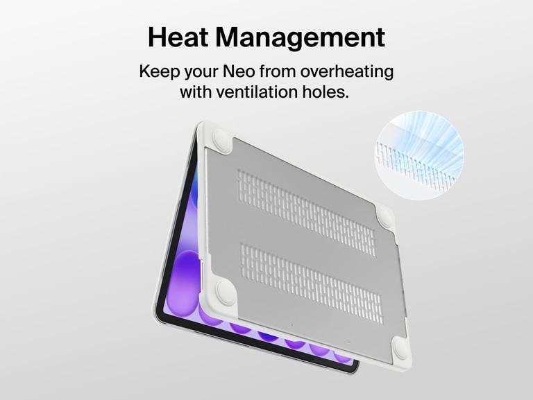 Heat Management: ventilation holes keep your MacBook Neo from overheating