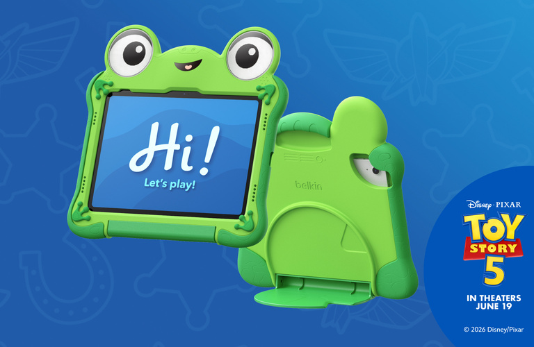 Disney-themed tablet accessories showcased on Lilypad in a stylized nature scene with character-inspired visuals.