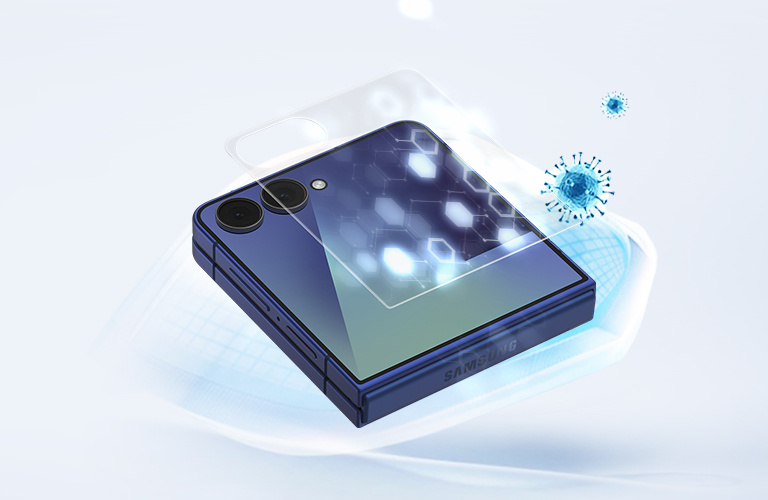 Close-up view of a Samsung Galaxy S25 Edge with a screen protector applied, showcasing full 360° screen protection with a magnified detail.