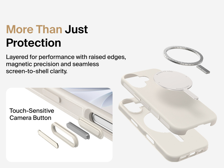 Belkin ScreenForce Protect Series Case for iPhone 17 with MagSafe and Qi2 compatibility for strong magnetic attachment to chargers and accessories.