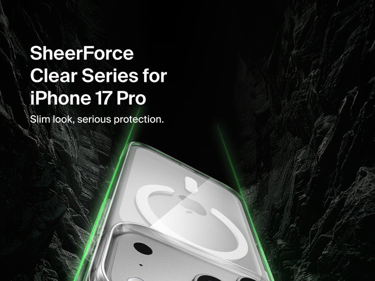 Belkin SheerForce Clear Series Case for iPhone 17 shown with slim transparent design and durable protection.
