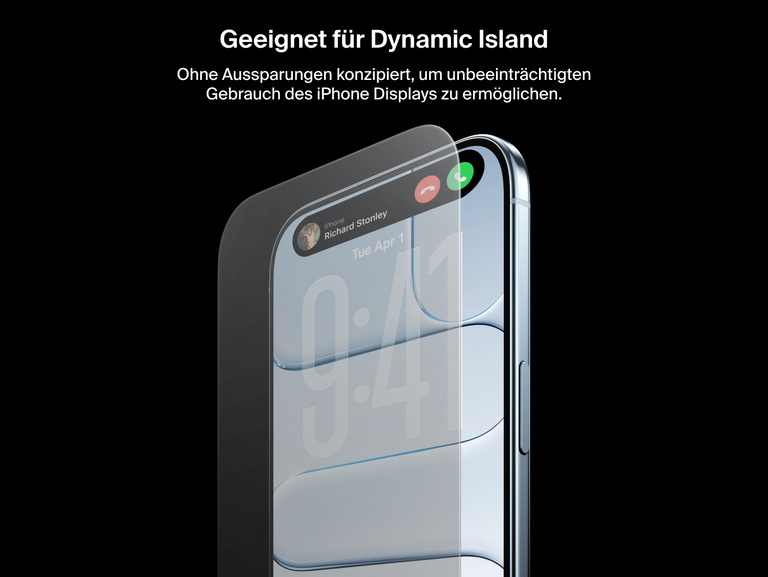 Belkin ScreenForce UltraGlass 2 Screen Protector is Dynamic Island compatible, preserving full iPhone display without cutouts.