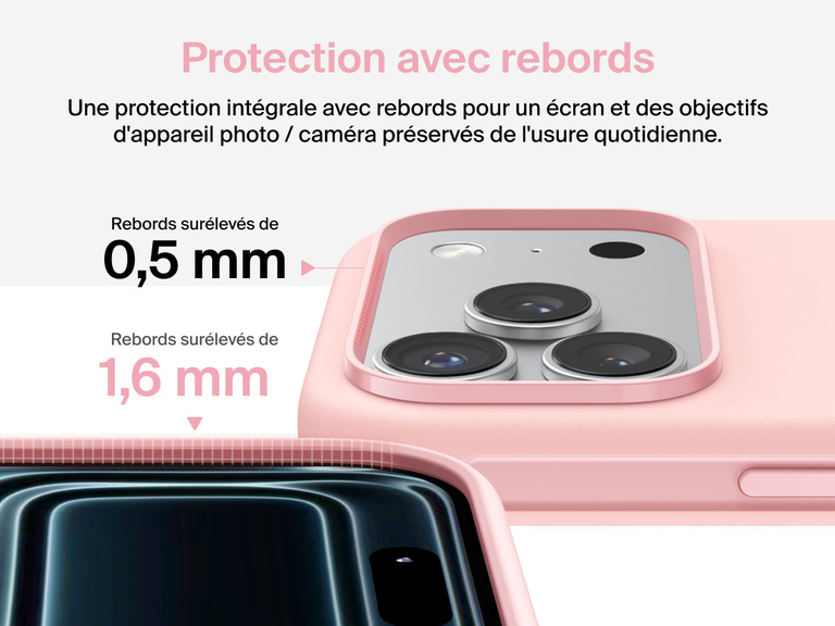Coque de protection Belkin ScreenForce Protect Series pour iPhone 17 avec rebords et protection anti-impacts de chutes de moins de 4&nbsp;m.
