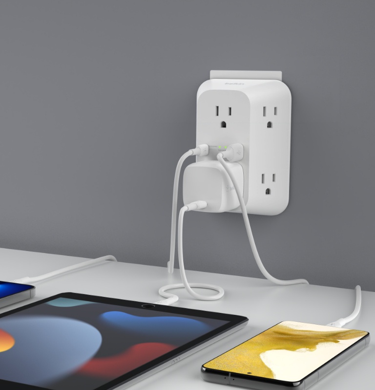 Belkin 6-Outlet Wall Charger with USB-A and USB-C Ports helps you stay connected. 
