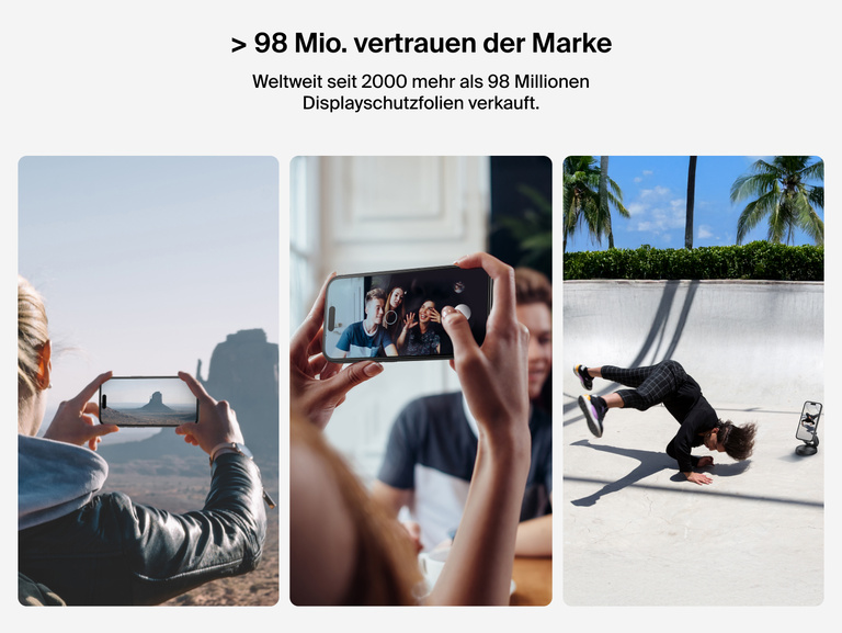 Weltweit vertrauen mehr als 81&nbsp;Millionen Menschen der Marke Belkin f&uuml;r robuste Schutzfolien wie Belkin ScreenForce InvisiGlass Displayschutz.