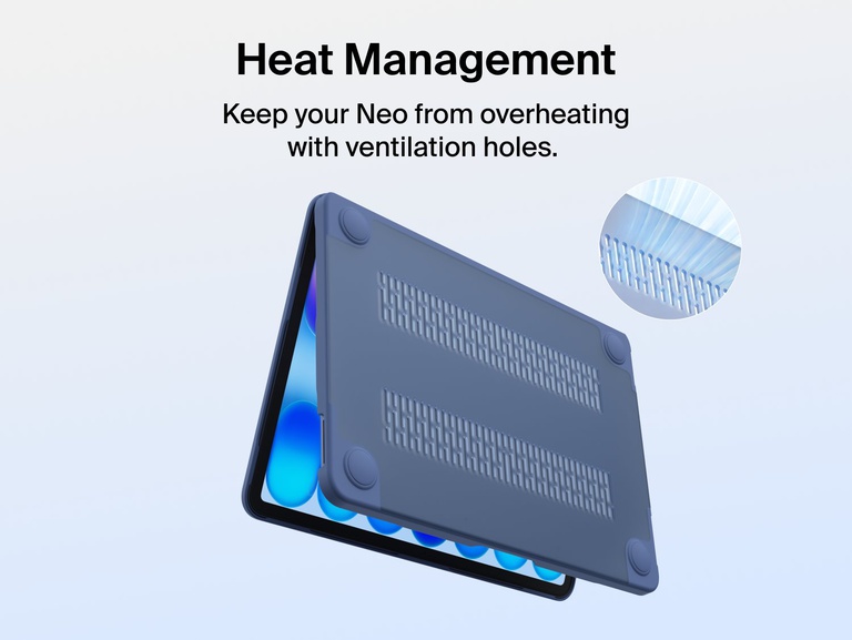 Heat Management: ventilation holes keep your MacBook Neo from overheating