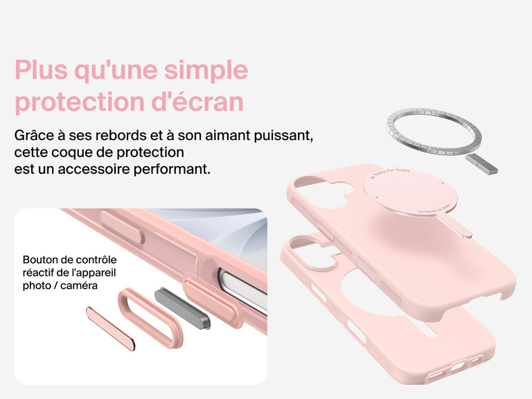Coque de protection Belkin ScreenForce Protect Series pour iPhone 17 compatible MagSafe et Qi2 pour une fixation magnétique sécurisée sur les chargeurs et accessoires.