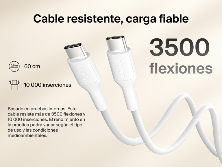 Slim Magnetic Power Bank 10K with Qi2 USB-C cable close-up showing durable connectors and bend resistance details