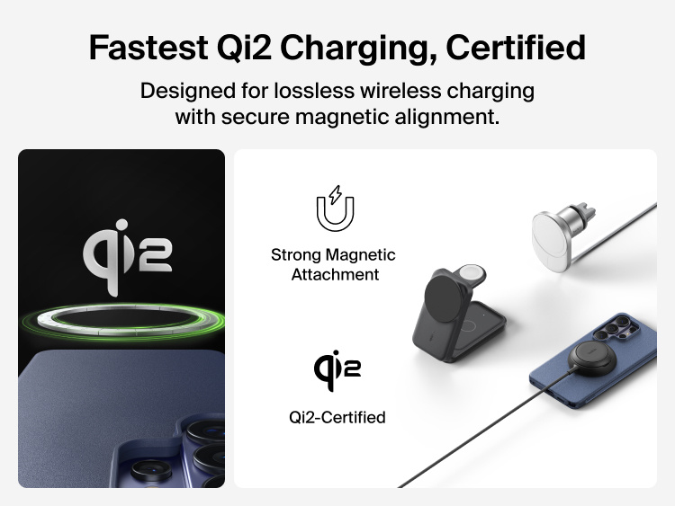 Belkin SheerForce Protect Series Case for Samsung Galaxy S26 supporting Qi2 25W certified wireless charging with strong magnetic alignment for fast, secure power delivery.