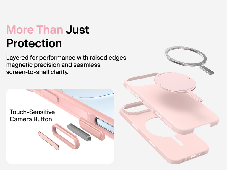 Belkin ScreenForce Protect Series Case for iPhone 17 with MagSafe and Qi2 compatibility for strong magnetic attachment to chargers and accessories.