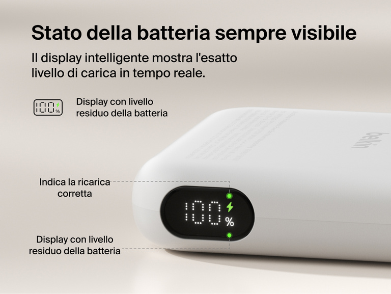 Belkin UltraCharge Pro Power Bank 10K with magnetic ring shown with accessory attachment support and an integrated kickstand for secure mounting and hands-free phone viewing.