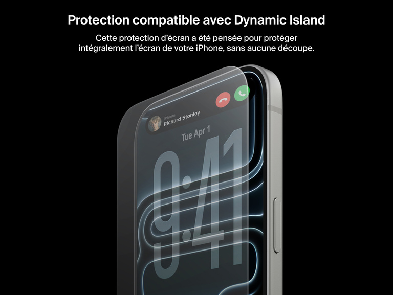 Belkin ScreenForce UltraGlass 2 Screen Protector is Dynamic Island compatible, preserving full iPhone display without cutouts.