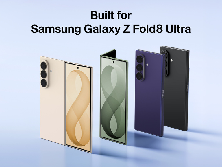 Belkin Titan SmartShield Anti-Reflective Screen Protector for Samsung Galaxy Z 8 shown with multiple device color options.