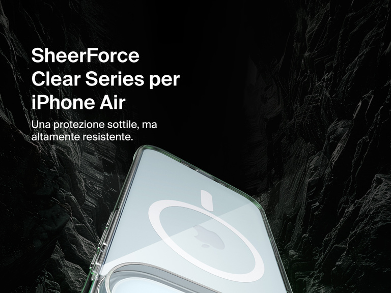 Belkin SheerForce Clear Series Case for iPhone 17 shown with slim transparent design and durable protection.