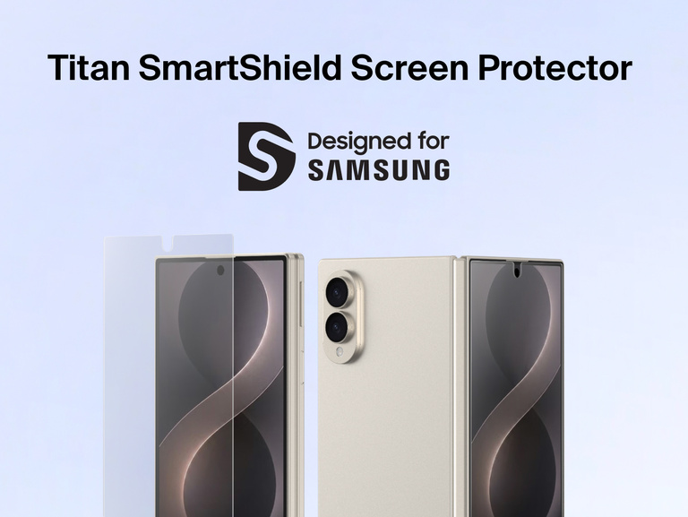 Belkin Titan SmartShield Anti-Reflective Screen Protector for Samsung Galaxy Z 8 with durable reinforced glass and full-screen coverage.