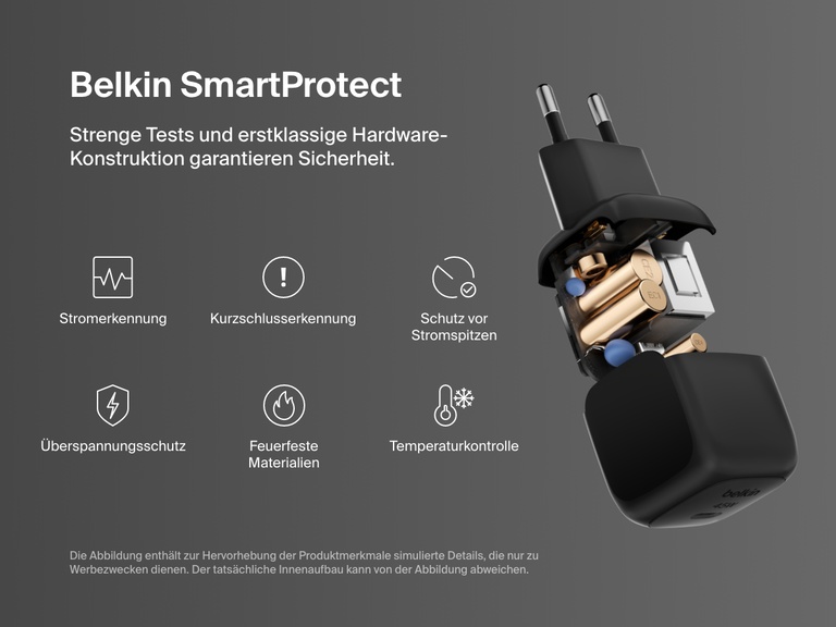 Explosionsdarstellung des Belkin Gaming Travel Case für die Nintendo Switch 2 mit Fächern für Game-Karten, Mesh-Staufach und robustem Reißverschluss.