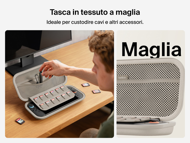 Il supporto di ricarica magnetica compatto 3 in 1 BoostCharge Belkin viene mostrato mentre ricarica rapidamente un Apple Watch. In risalto il modulo certificato MFi, la compatibilità con tutti i modelli e la ricarica dallo 0 all'80% in 45 minuti dei modelli Series 7 e successivi.