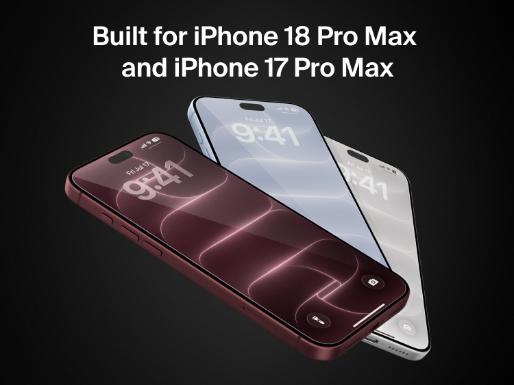 Belkin Titan SmartShield Pro Anti-Reflective Screen Protector shown on iPhone 18 Pro Max and iPhone 17 Pro Max devices to highlight compatible fit.