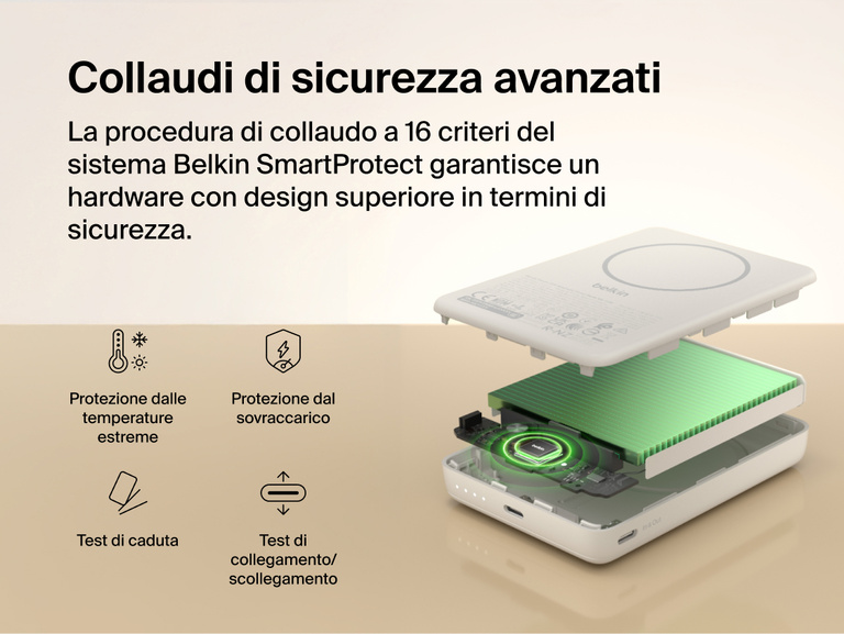 Slim Magnetic Power Bank 10K with Qi2 internal components exploded view highlighting thermal management and safety protection features