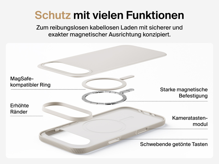 Belkin SheerForce Grip Series Case for iPhone 17 supports MagSafe and Qi2 wireless charging with strong magnetic alignment.