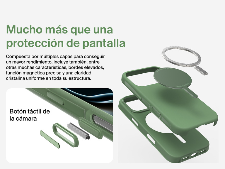 La funda SheerForce Protect Series de Belkin para iPhone 17 es compatible con MagSafe y Qi2 para proporcionar un potente acoplamiento magn&eacute;tico con cargadores y otros accesorios.