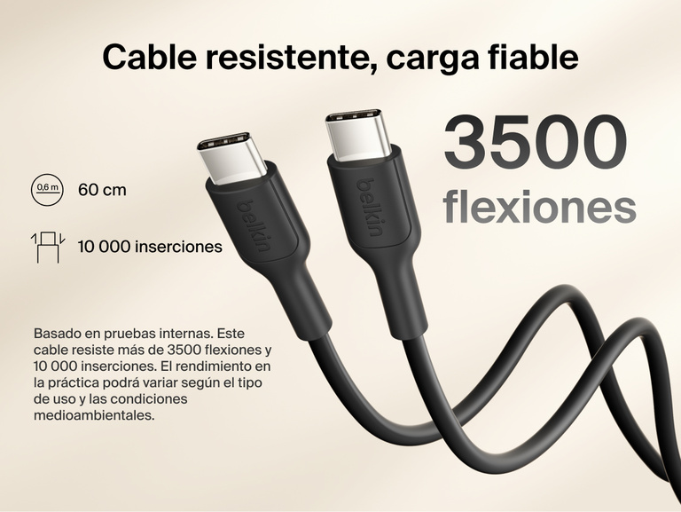 Slim Magnetic Power Bank 10K with Qi2 USB-C cable close-up showing durable connectors and bend resistance details